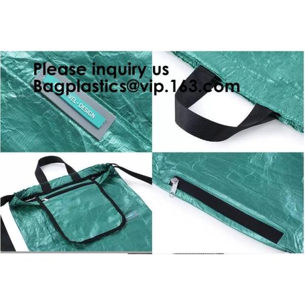 Tyvek Reversible Reusable Shopping Tote Beach Pool Travel Bag Ultra Soft FOLDABLE Material,Reusable Grocery Bag, Easily