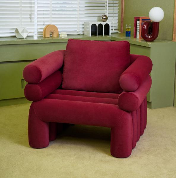 Mobília de Sofa Chair Italian Minimalist Hotel da sala de estar de veludo da sala de visitas única