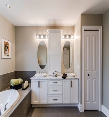 end Shaker Design White Lacquer Bathroom Vanity Included Basin for Modern Style Apartment