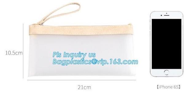 portable toilet vinyl non-toxic odorless clear transparent PVC slider zipper bag with custom logo, zipper slider pvc bag