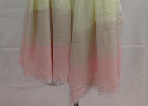 Chinese factory frayed three colors ombre lightweight scarf 100% Viscose 100*195cm spring summer autumn sun protection
