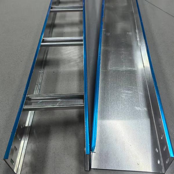 Corrosion Resistance Silver Aluminum Ladder Type Cable Tray For Industrial Cable Organization