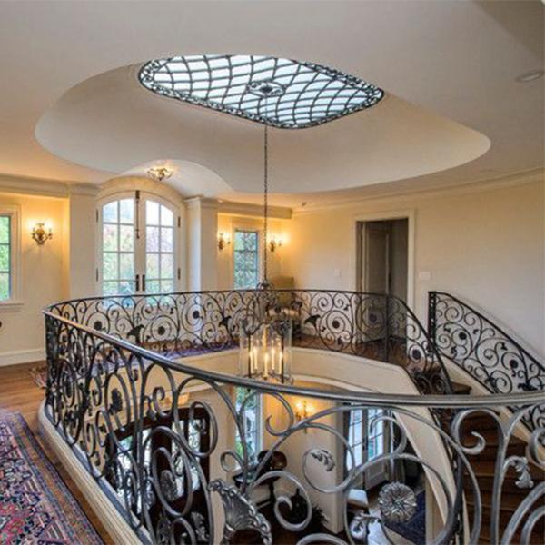 ISO9001 Apartment Balcony Wrought Iron Handrails For Indoor Steps