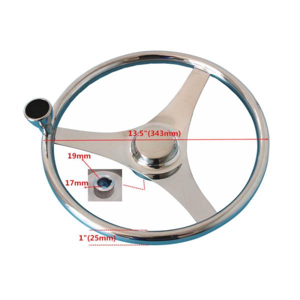 Central Cap Included Sailboat Steering Wheel Mirror Polished Surface