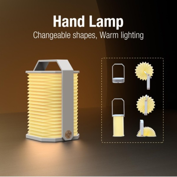 1200mA Folding Accordion Light HDPE Paper Lamp Rechargeable