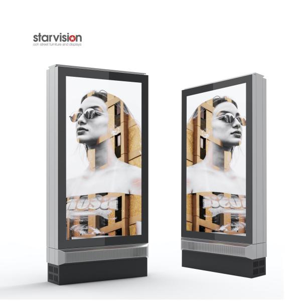 Single Side 2500Nits Roadside Outdoor Digital Totem Anti corrosion