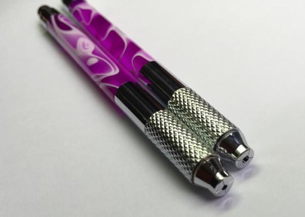 Purple Cosmetic Manual Tattoo Pen for Permanent Eyebrow Makeup , Appearance Design