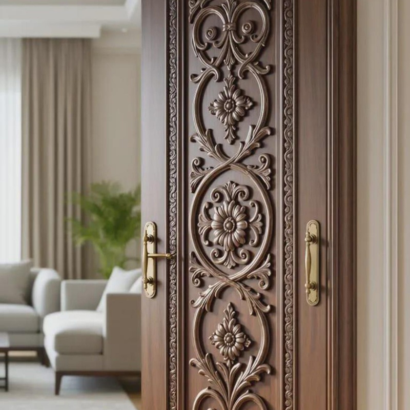 Traditional Carved Solid Wood Door for High End Residential Decoration as a Solid Wood Interior Door