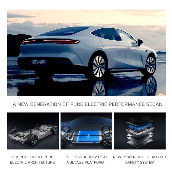 2024 Geely Galaxy E8 5-Door 5-Seater Electric Auto 100% Energy Vehicle with Left Steering Sedan Used Electric Car Sale