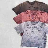 Fabricante de prendas de vestir de fabricación original T-shirt vintage personalizado Shit camisetas de peso pesado algodón rasgado lavado con ácido camiseta de algodón T-shirt de hombres en apuros