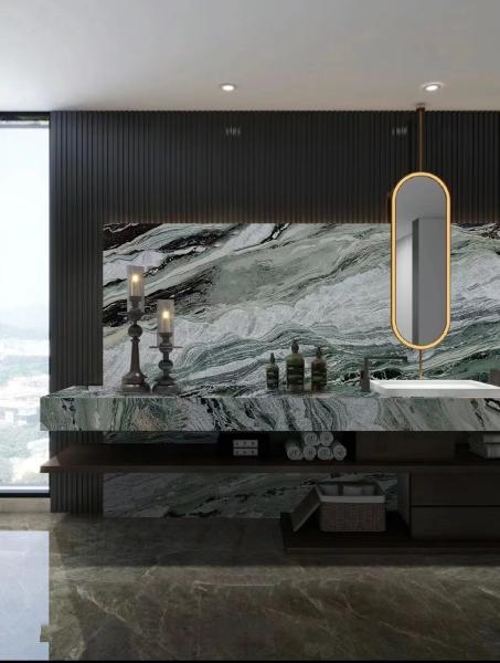 Brazilian Victoria Green Marble Big Granite Marble Slab Cut To Size Exterior Design