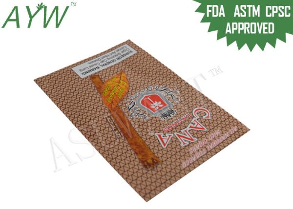 Heat Sealed Smell Resistant Bags For CANA Vape Cigar , Odorless Bags For Electronic Cigarette Packaging