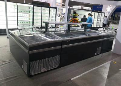 Congelador de refrigerador horizontal de encaixe da mostra com deslizamento da tampa de Galss