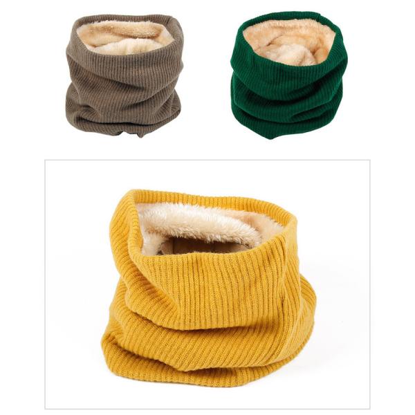 Double Layer Eco Friendly Yellow RPET Knitted Collar Warmer Lining With Velvet