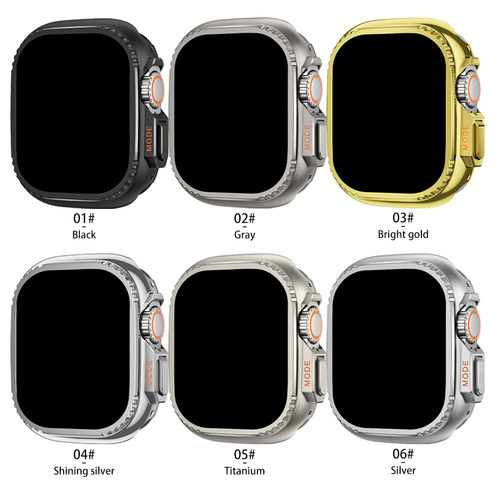 Eraysun Luxury Metal Bumper Case for Apple Watch 49mm Protector Frame Cover  Stainless Steel Watch Cover