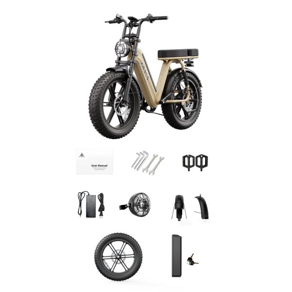 R7 Electric Multi-Purpose E-Bike Brushless Steel Frame Dual Suspension Disc Brake Rear Hub Motor 15AH Electric Utility Bike