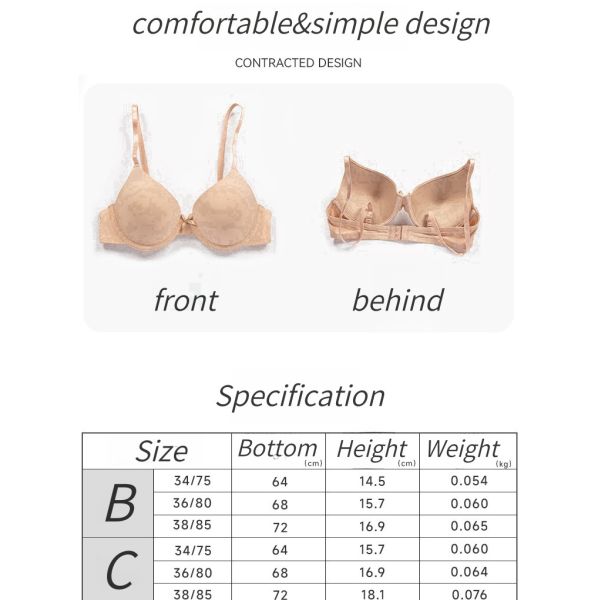 Women Bra Solid Colors New Arrival BCDE Cup Available Cute Bow Leisure Wholesale Solid Colors Underwear Bra for Women