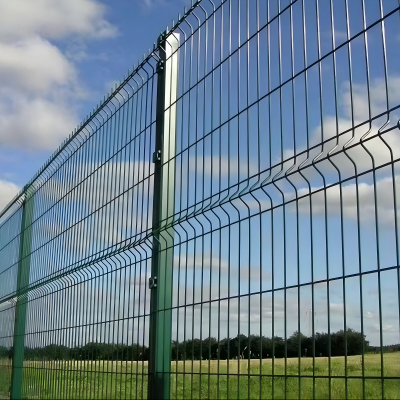 Hsj 3D Triangle Bend Welded Fence Outdoor Galvanized Metal Perimeter Fencing System