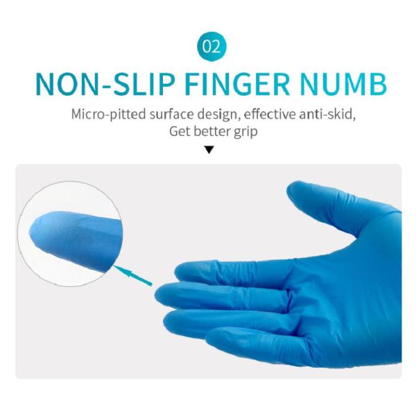 green 3mil non sterile Powder Free disposable xs nitrile gloves for food industry