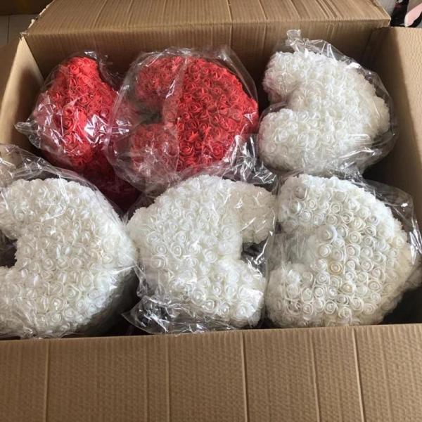 Long Lasting Preserved 40cm Size Roses Bear with Gift box That Lasting 3 Years  Valantines day gift