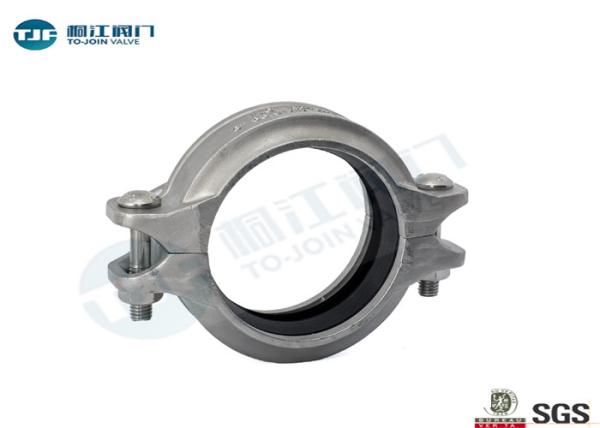 Flexible Grooved Pipe Coupling , 76M Stainless Steel Grooved Pipe Clamps