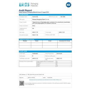 Zhejiang Hengjiang Plastic Co., Ltd. Сертификации