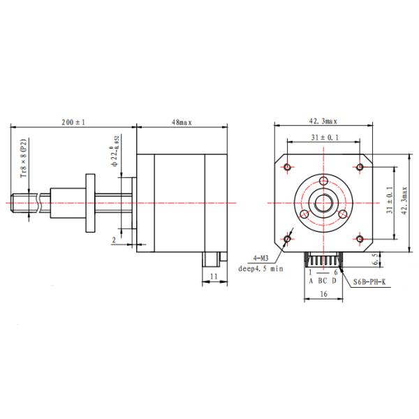 мотор винта руководства 1.65Amp мотора NEMA 17 34mm Stepper 500mN.M Casun Stepper
