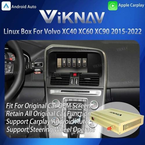 Boîtier d'interface Linux ViKNAV pour Volvo XC40 XC60 XC90 2015-2022 avec CarPlay sans fil