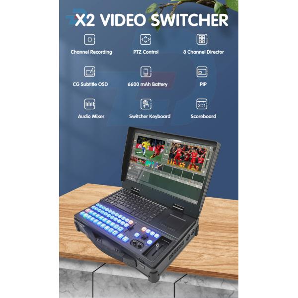 6600mAh Comutador de vídeo profissional Máquina de transmissão ao vivo Controle PTZ