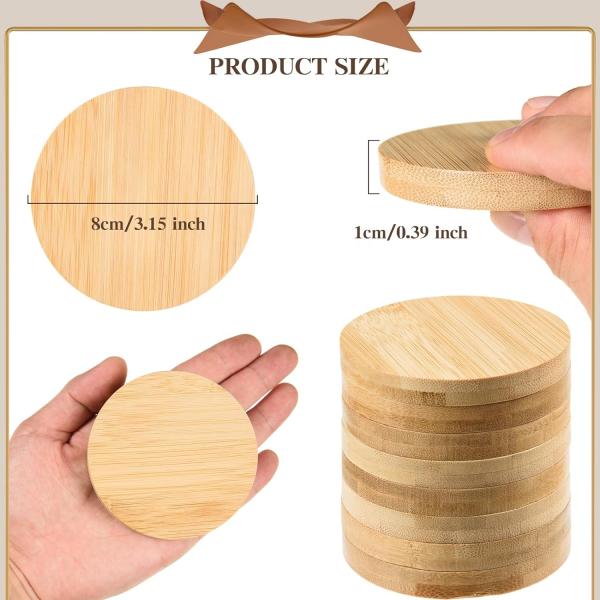 Customized Kitchen Square Round Tea Cup Pads Set Bamboo Wood Coasters with Printing