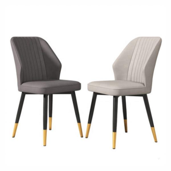 Modern Grey Synthetic Leather Dining Chair for Cafe Restaurant