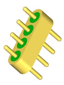 4 герметически закрыванных Pin соединителя заголовка Pin DC соединителей Multi с полной подсказкой радиуса