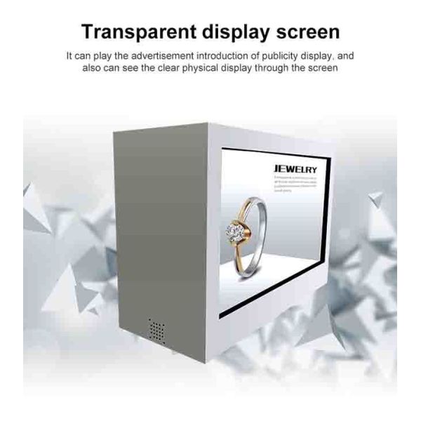 32 inch touch screen transparent lcd display price box for jewelry show