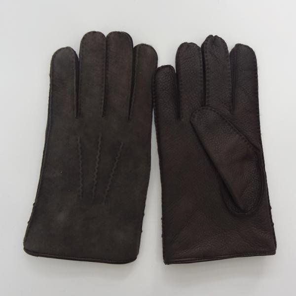 Original cheap Australia sheepskin with deer leather mens winter gloves