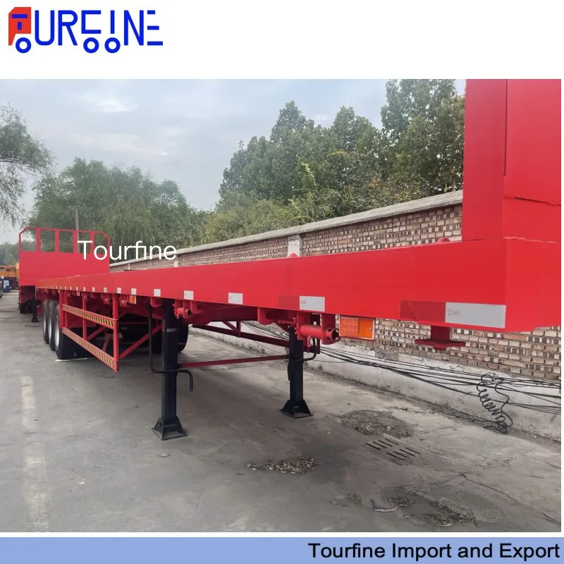 4 Axle 80 Ton Extendable Flatbed Semi Trailer for 40FT and 45FT Container Transport