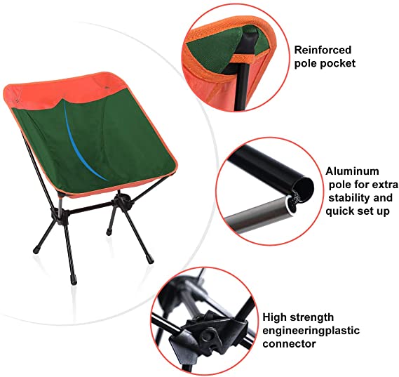 2.2 Pounds Aluminium Frame Folding Backpack Camping Chair