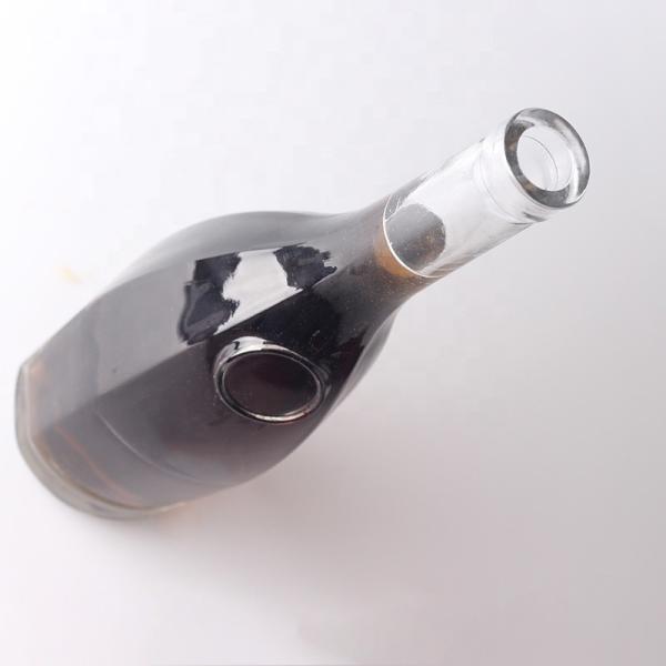 375ml Custom Logo Engraved Tear Drop Shaped Gin Rum Glass Bottle With Corks for Liquor