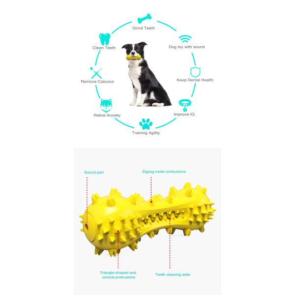 Nontoxic Natural Rubber Bite Resistant Dog Pet Toys Dog Toothbrush Toys 160g