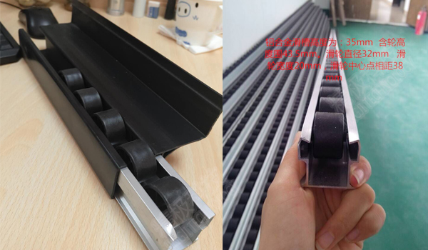 Aluminum Roller Track Flow Rail Roller Gravity Conveyor With PE Rollers 40A