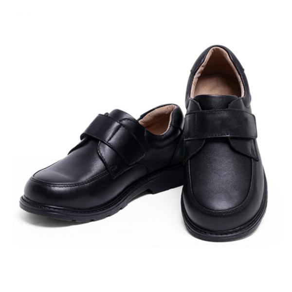 Sapatos escolares de couro Unisex Preto Tamanho 26-45 Salto plano Com revestimento de couro