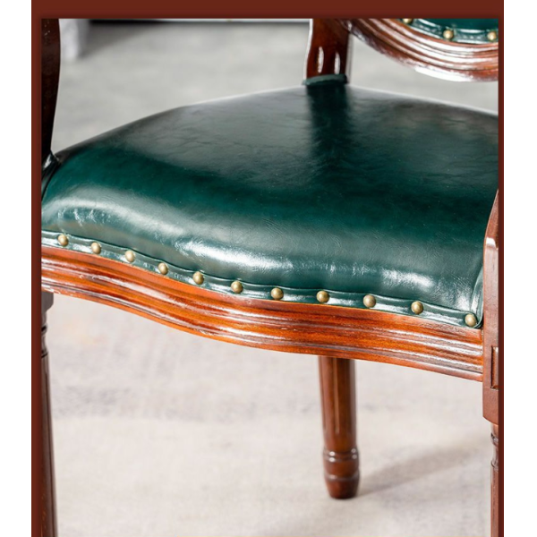 New Arrival European Vintage Dining Chair Upholstered Solid Wood Chair for Cafe Restaurant Hotel Factory Wholesale Supply