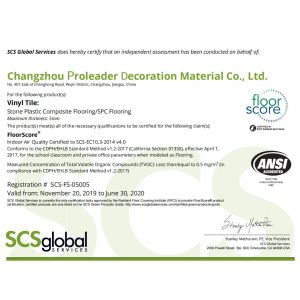 Changzhou Proleader Decoration Materials Co., Ltd. Сертификации