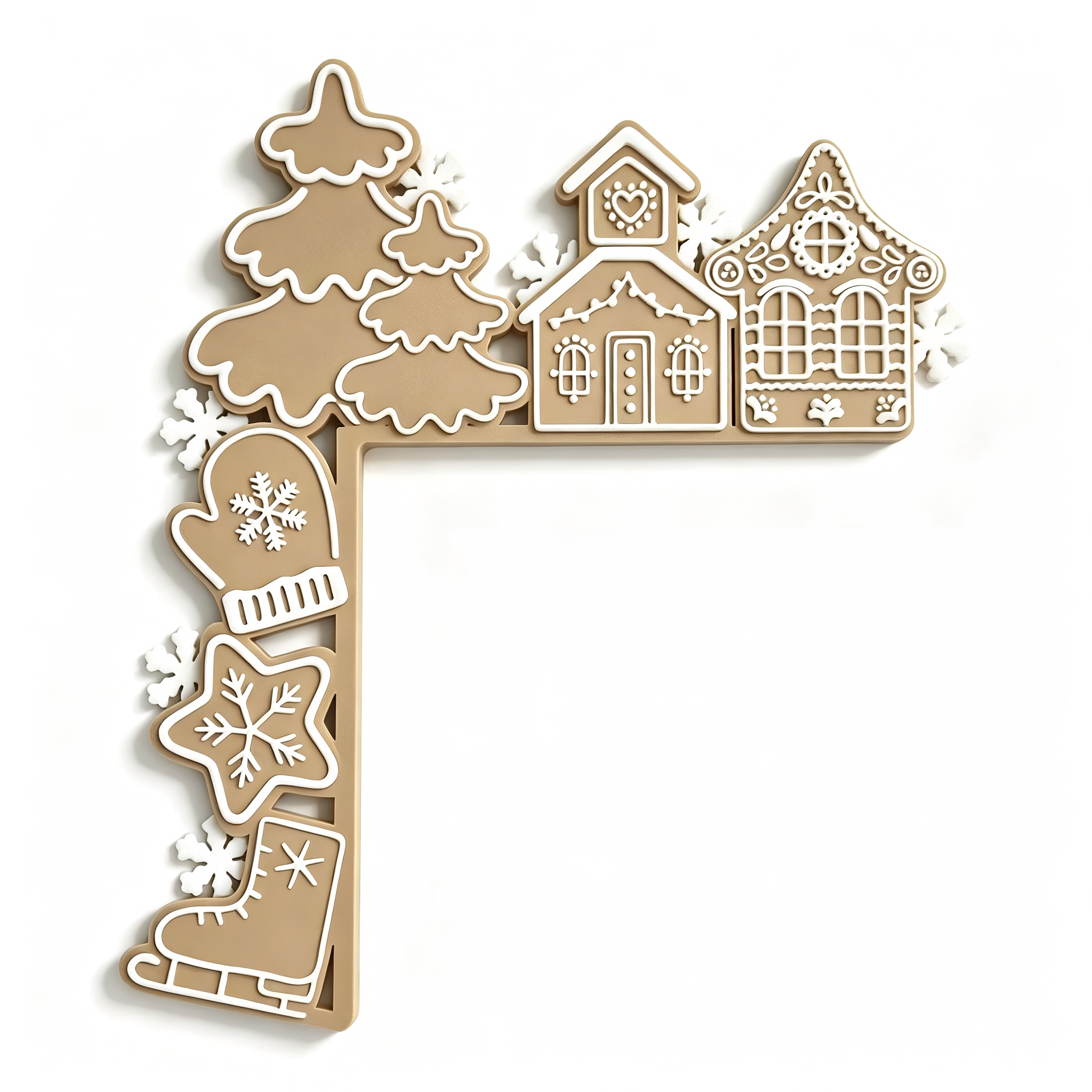 Mini 3d Printed Christmas Ornaments Gingerbread Textured House Shaped Ornament