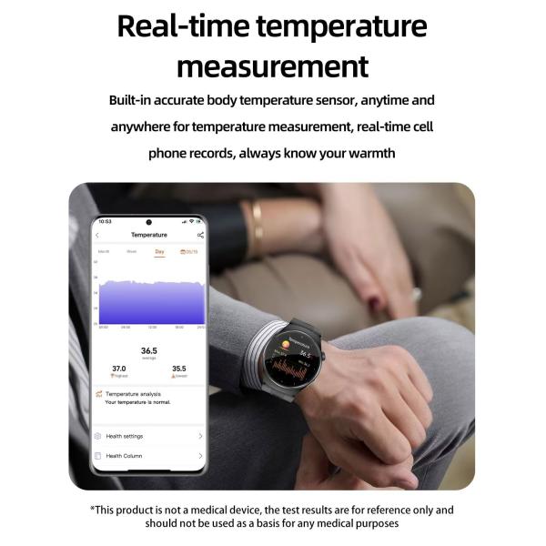 Pantalla IPS Bombilla de aire Presión arterial Pulso monitor Reloj inteligente S28 1.39 pulgadas
