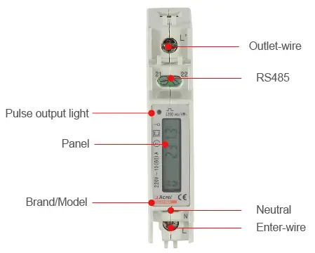 Acrel ADL10-E 220V однофазный энергометр Kwh