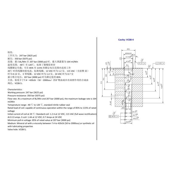 KSV08-58C-0-N электрический гидравлический клапан картридж вставка в 5 Way 3 Position Solenoid Valve