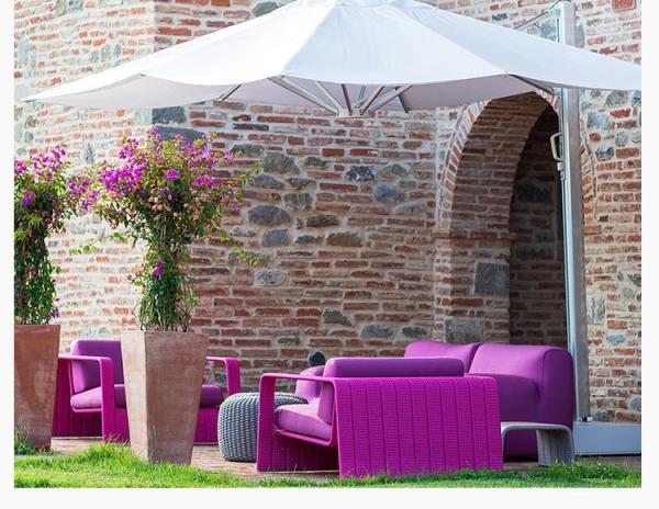 Exquisite Design Courtyard Garden Woven Rope Aluminum Sofa And Bench Chair Set