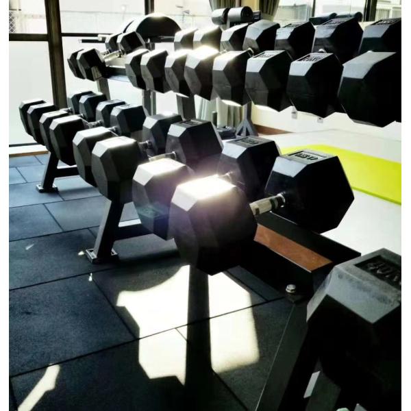 Wholesale Home Gym Fitness Equipment High Quality Hex Rubber Coated Dumbbells Various 5kg 10kg 15kg 20kg 25kg 30kg 40kg Arm