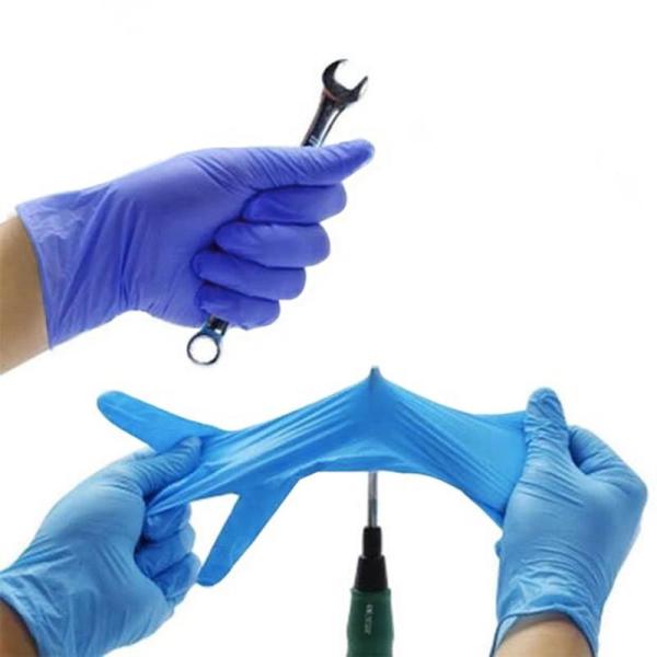 Blue Powder Disposable Pe Gloves Flexible Single Chlorine Purification Anti Contamination