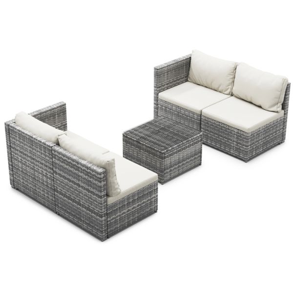 Furniture Wholesaler Outdoor Living Seating Sectional Poly Rattan Wicker Free Combination  Garden Sofa